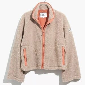 New Madewell x Penfield Haight Fleece Jacket Tan Size Large K1320